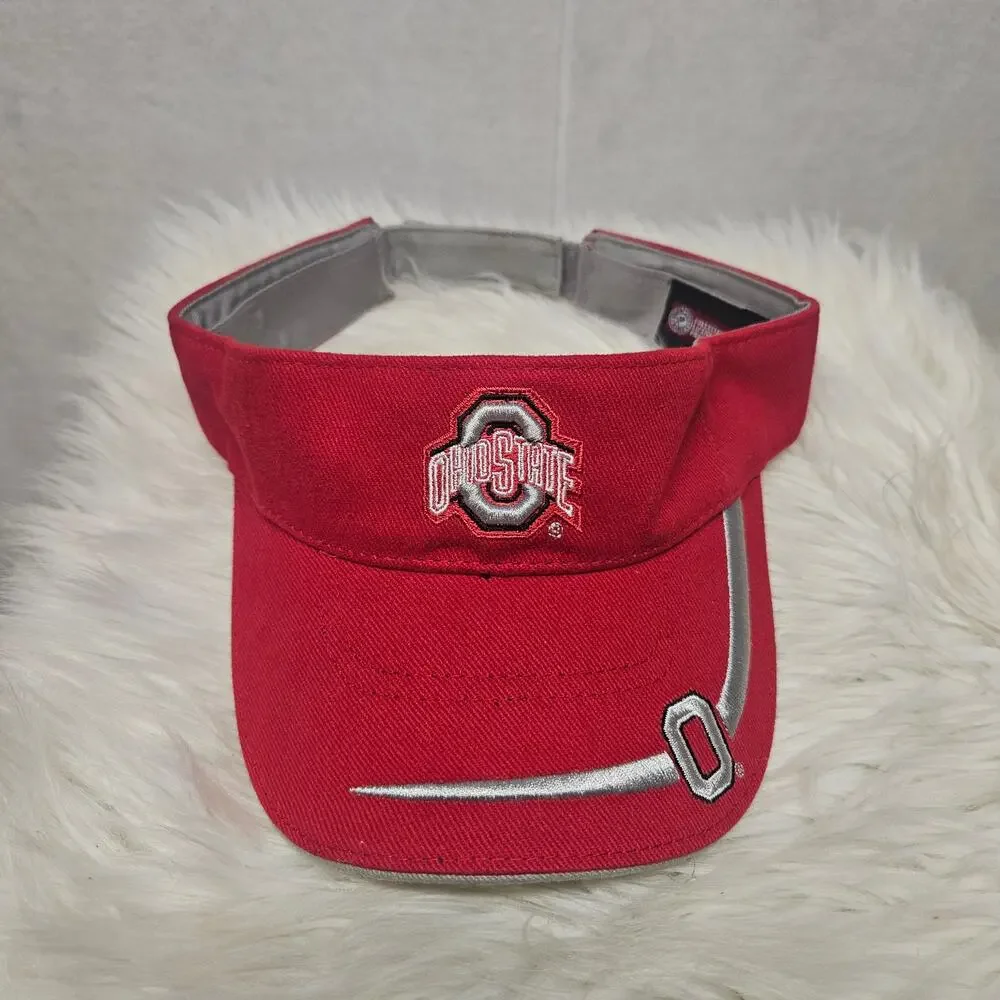 Starter Ohio State Buckeyes Sun Visor Hat - Adjustable Cap Red Vintage